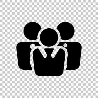 Office insanlar, takım. Saydam arka plan siyah sembolü