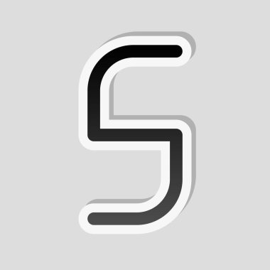 Sayı 5, rakamı, beşinci. Etiket tarzı ile beyaz ve gri arka plan üzerinde basit gölge