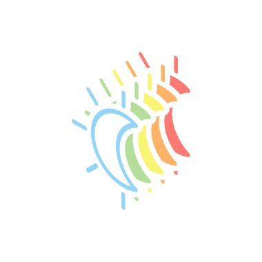 Güneş tutulması. İnce anahat ile basit doğrusal simgesi. Beyaz arka plan üzerinde renkli izometrik simgeler yığını