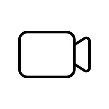 Video kamera simgesi. Doğrusal, ince anahat