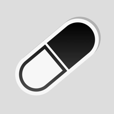 Tablet simgesi. Etiket tarzı ile beyaz ve gri arka plan üzerinde basit gölge