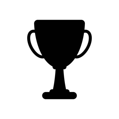 Şampiyonlar Kupası silüeti. Basit simgesi. Beyaz arka planda siyah