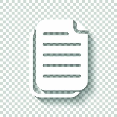 belge basit simgesi. Gölge şeffaf arka plan üzerinde beyaz simgesi