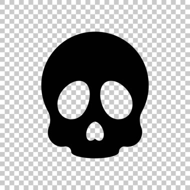 Basit kafatası simgesi. Saydam arka plan üzerinde siyah sumbol.