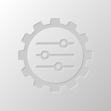 viteste ayarı simgesi. Kağıt tasarımı. Düzenlenen sembolü. Çekirdeksiz stili