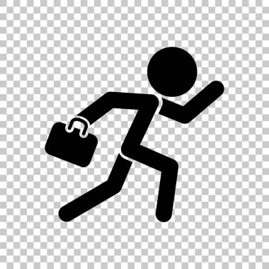 adam dava ile çalışıyor. Saydam arka plan siyah sembolü