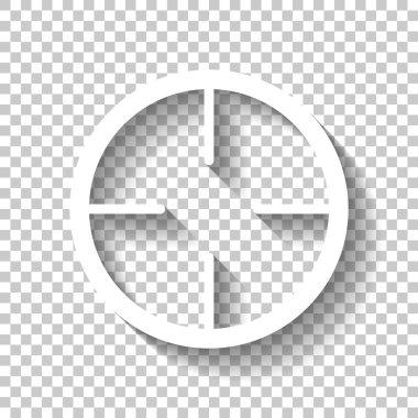 Basit hedef simgesini. Gölge şeffaf arka plan üzerinde beyaz simgesi