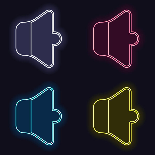 Simple volume min. Set of neon sign. Casino style on dark background. Seamless pattern