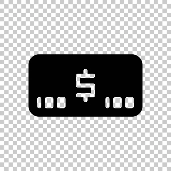 Geld Voutcher Usd Kaart Pictogram Transparante Achtergrond — Stockvector