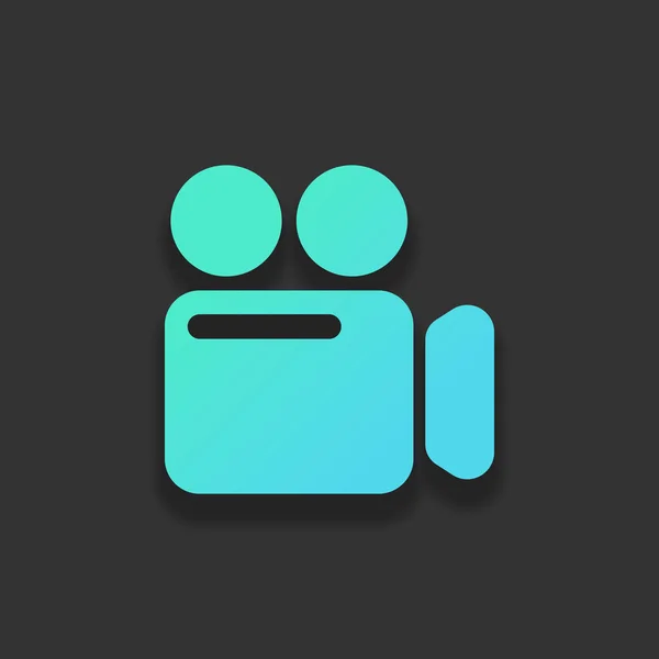 Simple Icône Caméra Vidéo Concept Logo Coloré Avec Ombre Douce — Image vectorielle