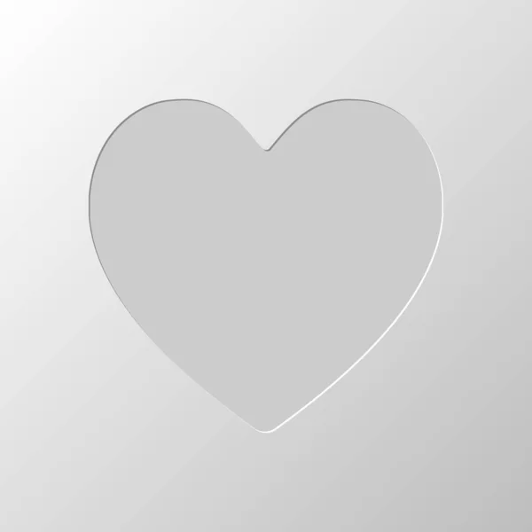 Icono Simple Del Corazón Diseño Papel Símbolo Cortado Estilo Entallado — Vector de stock