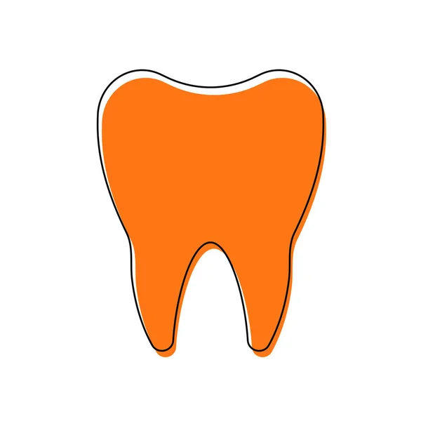 Diş Silüeti Basit Simgesi Zole Simge Siyah Ince Dağılımı Farklı — Stok Vektör