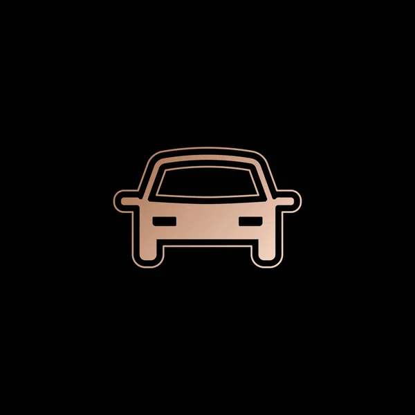 Car Icon Red Gold Style Black Background — Stock Vector