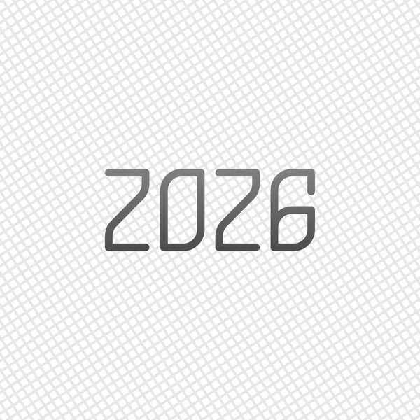 Ikon Nomor 2026 Selamat Tahun Baru Pada Latar Belakang Kisi - Stok Vektor