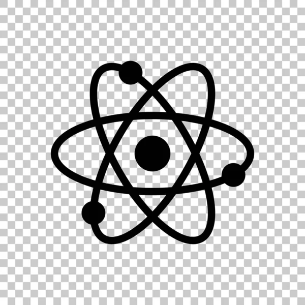 Symbolu Naukowego Atomu Proste Ikona Przezroczystym Tle — Wektor stockowy