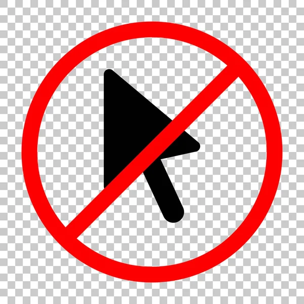 计算机鼠标箭头图标 不允许 红色警告标志中的黑色对象 背景透明 — 图库矢量图片