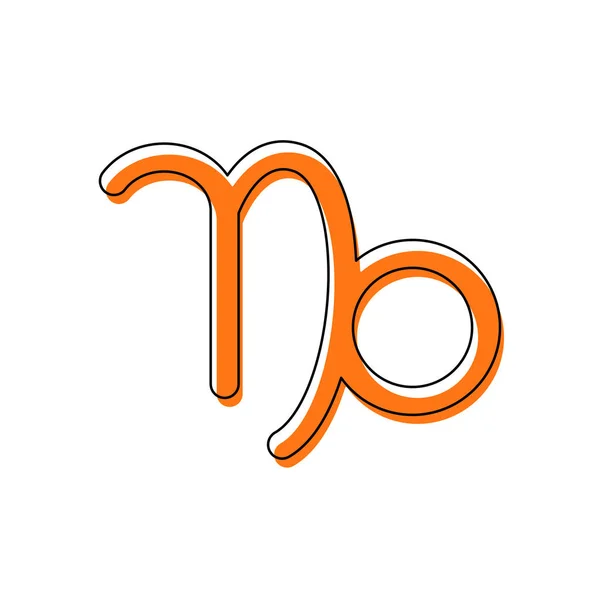 占星术符号 摩洛伊斯兰解放阵线简单的图标 由黑色薄轮廓和橙色组成的独立图标在不同的图层上移动填充 白色背景 — 图库矢量图片