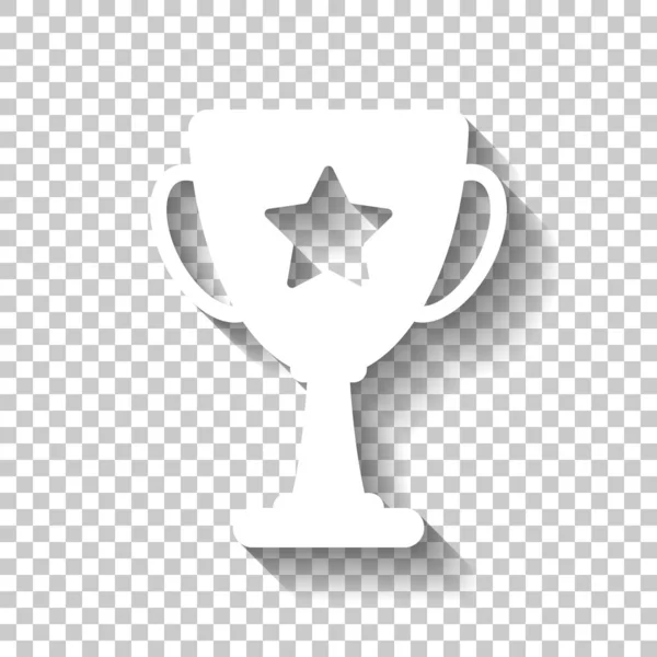 チャンピオンズ カップの星 シンプルなアイコン 透明な背景に影のついた白いアイコン — ストックベクタ