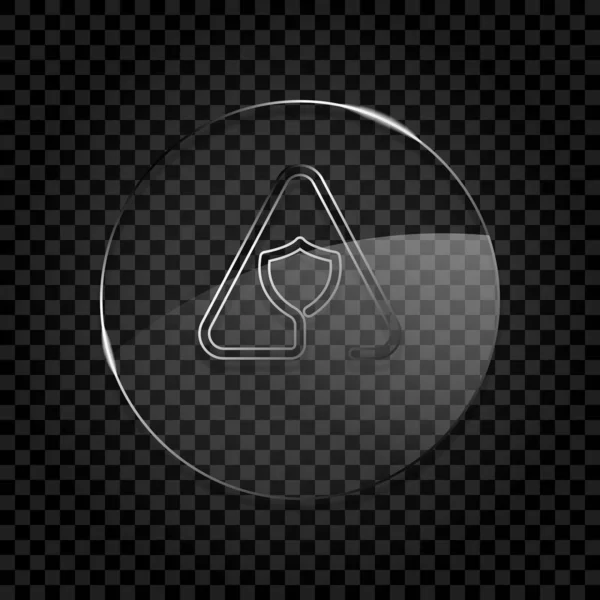 Štít Výstražný Trojúhelník Problém Chránit Lineární Ikona Tenký Obrys Jeden — Stockový vektor