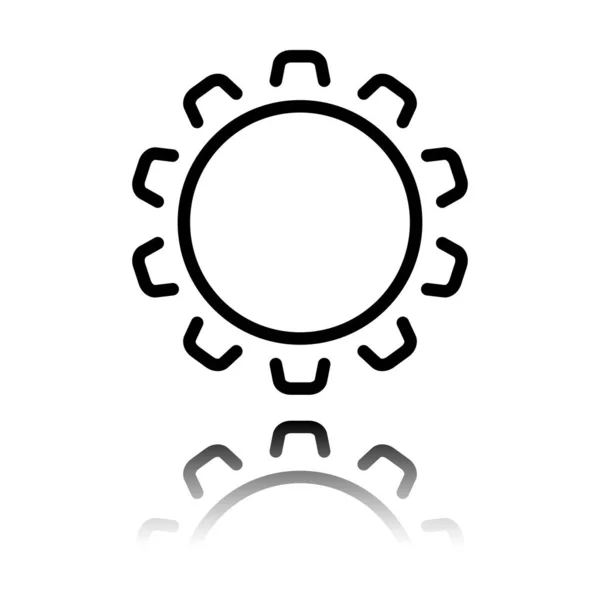 Simple Gear Setting Linear Icon Thin Outline Black Icon Mirror — Stock Vector
