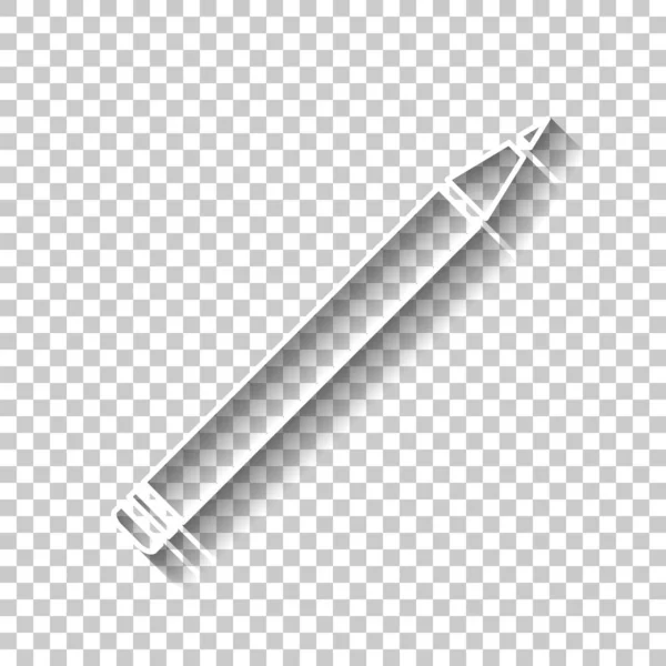 鉛筆アイコンです 透明な背景に影と白いアウトライン記号 — ストックベクタ