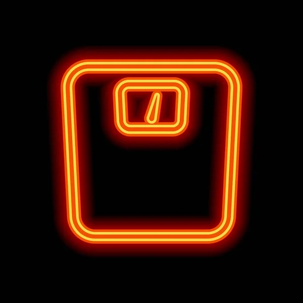 Silhouet Het Pictogram Van Gewichten Eenvoudig Overzicht Oranje Neon Stijl — Stockvector