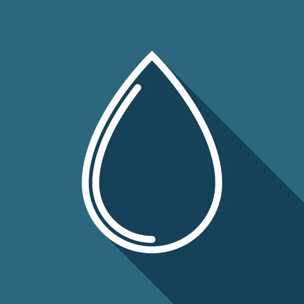 Het Pictogram Van Daling Van Het Water Witte Vlakke Pictogram — Stockvector