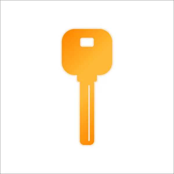 Schlüsselsymbol Orangefarbenes Schild Mit Wenig Licht Auf Weißem Hintergrund — Stockvektor