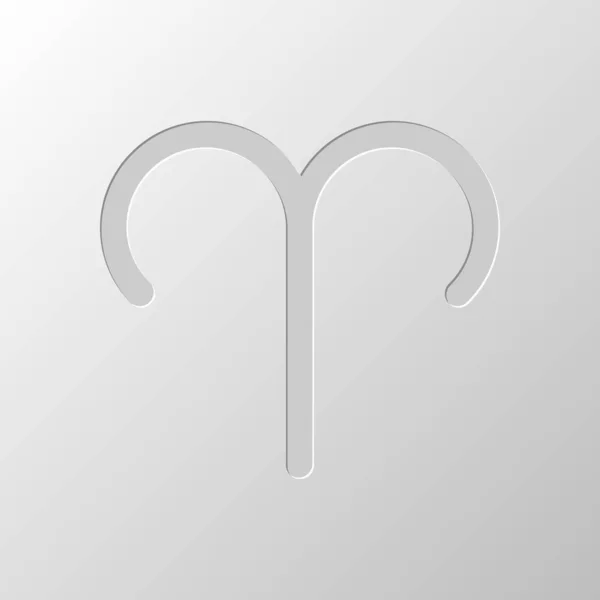 Signo Astrológico Aries Icono Simple Diseño Papel Símbolo Cortado Estilo — Archivo Imágenes Vectoriales