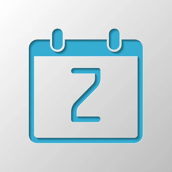 Kalendář Den Jednoduché Ikony Design Papíru Broušená Symbol Stínem — Stockový vektor
