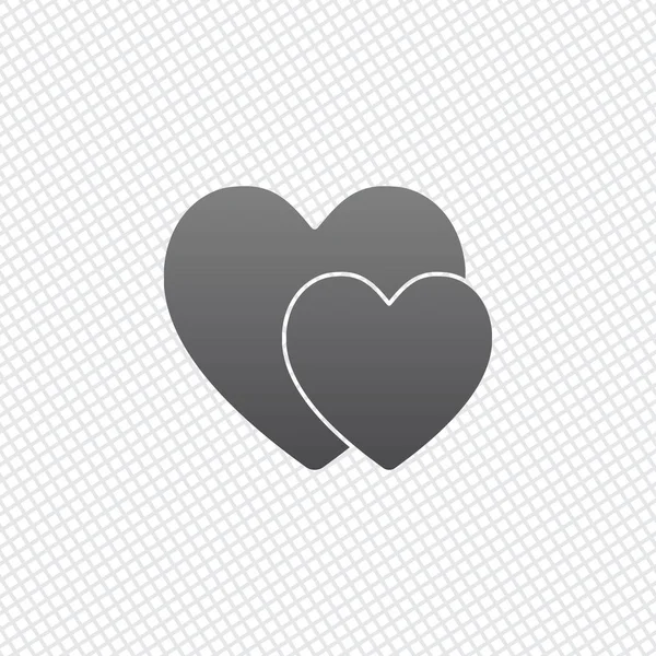 Hearts Basit Simgesi Kılavuz Arka Plan Üzerinde — Stok Vektör