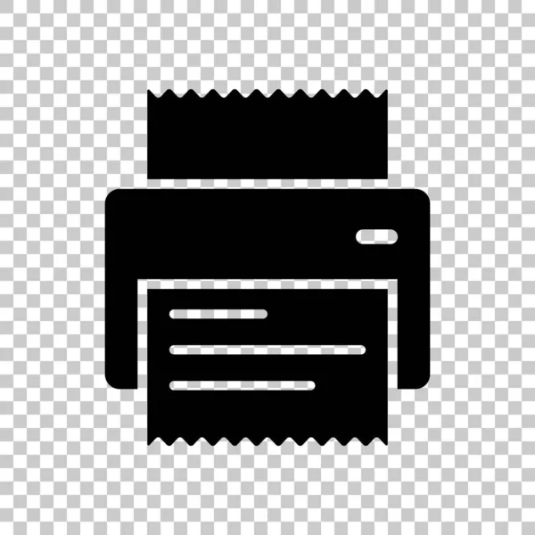 プリンター 領収書 シンプルなアイコン 透明な背景に黒いシンボル — ストックベクタ