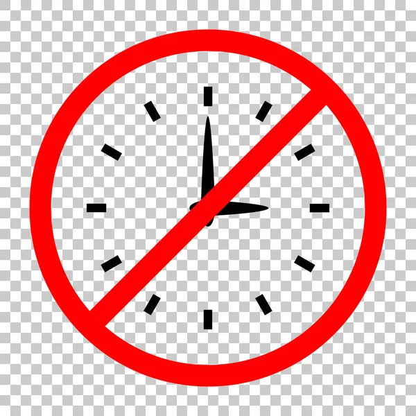 Icono Simple Del Reloj Permitido Objeto Negro Señal Advertencia Roja — Archivo Imágenes Vectoriales