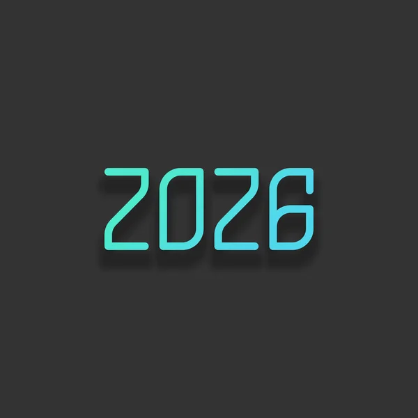 Ícone Número 2026 Feliz Ano Novo Conceito Logotipo Colorido Com —  Vetores de Stock