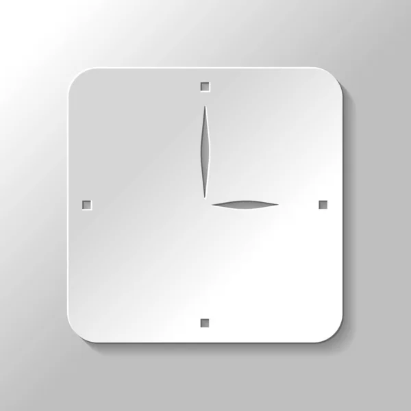 Icono Reloj Simple Estilo Papel Con Sombra Sobre Fondo Gris — Archivo Imágenes Vectoriales