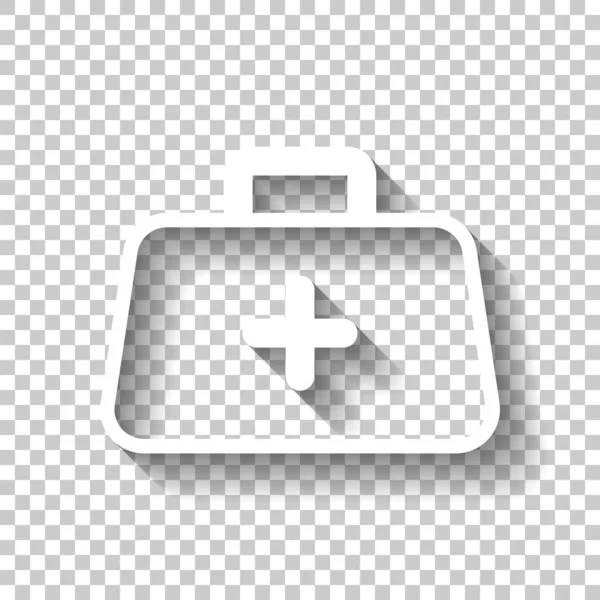 Κουτί Πρώτων Βοηθειών Σύμβολο Διάρθρωσης Λευκό Εικονίδιο Σκιάς Διαφανές Φόντο — Διανυσματικό Αρχείο