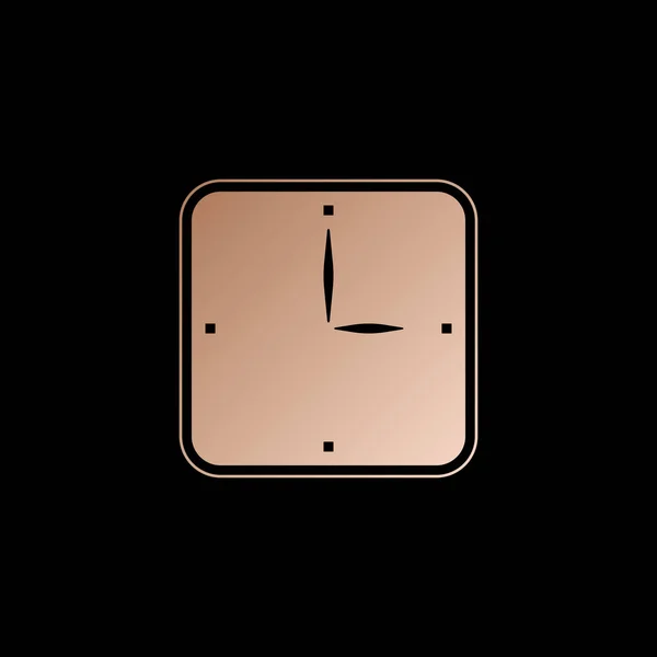 Icono Reloj Simple Estilo Oro Rojo Sobre Fondo Negro — Archivo Imágenes Vectoriales