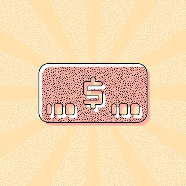 Para voutcher. USD kartı simgesi. Retro Vintage tipografi ofset baskı etkisi ile. Çizgi roman pop sanat arka plan ile nokta poster