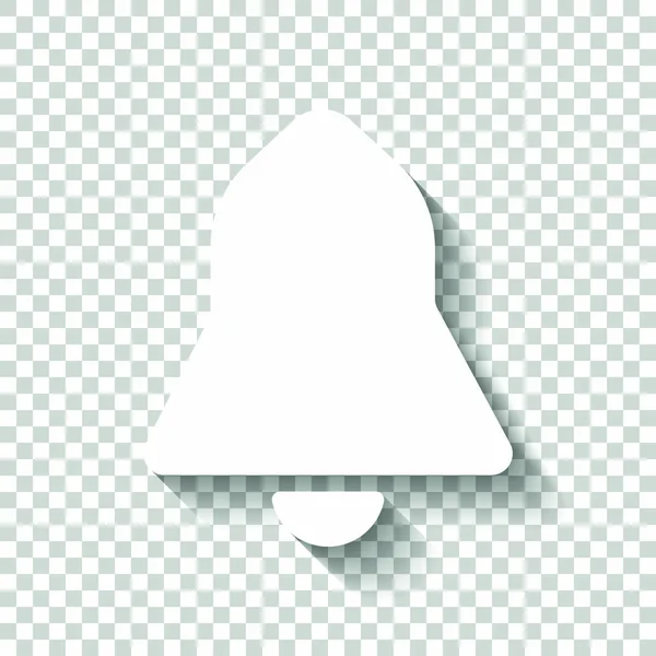 Icône Cloche Noire Icône Blanche Avec Ombre Sur Fond Transparent — Image vectorielle