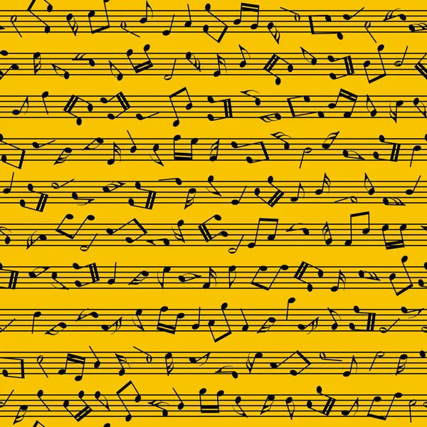 Μοτίβο Απρόσκοπτη Υπόβαθρο Μουσική Μουσικό Τετράδιο Πορτοκαλί Φόντο — Διανυσματικό Αρχείο