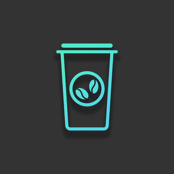 Kahve Fincanı Kahve Basit Doğrusal Simgesi Ince Anahat Renkli Logo — Stok Vektör