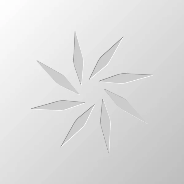 Feuille Bambou Fleur Silhouette Simple Conception Papier Symbole Coupé Style — Image vectorielle