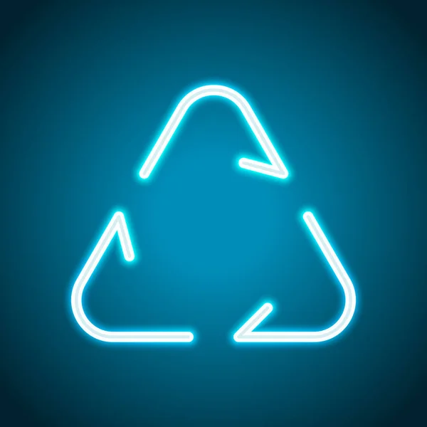 Recycling Hergebruik Pictogram Dunne Pijlen Lineaire Stijl Neon Stijl Lichte — Stockvector