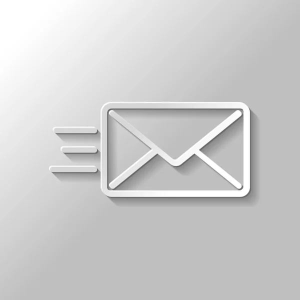 Envoyer Icône Mail Sms Line Style Papier Avec Ombre Sur — Image vectorielle
