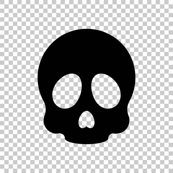Icono Cráneo Simple Sumbol Negro Sobre Fondo Transparente — Archivo Imágenes Vectoriales