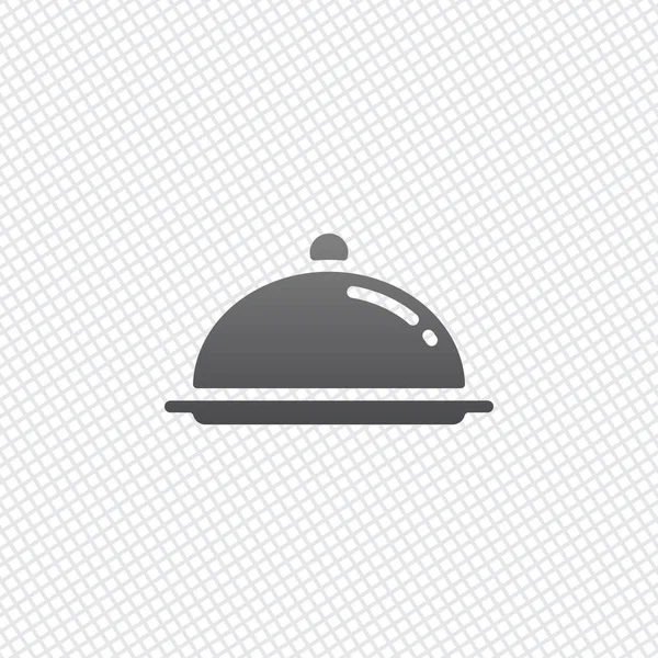 Restaurante Cloche Bandeja Icono Del Restaurante Sobre Fondo Rejilla — Vector de stock