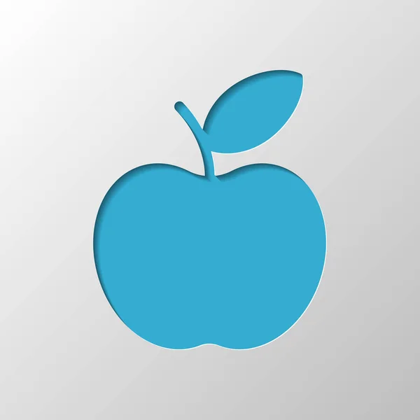 Ikonę Apple Proste Projekt Papieru Zmontowalem Symbol Cieniem — Wektor stockowy