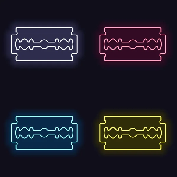 Лезо Простий Силует Набір Модних Неонових Знаків Стиль Казино Темному — стоковий вектор