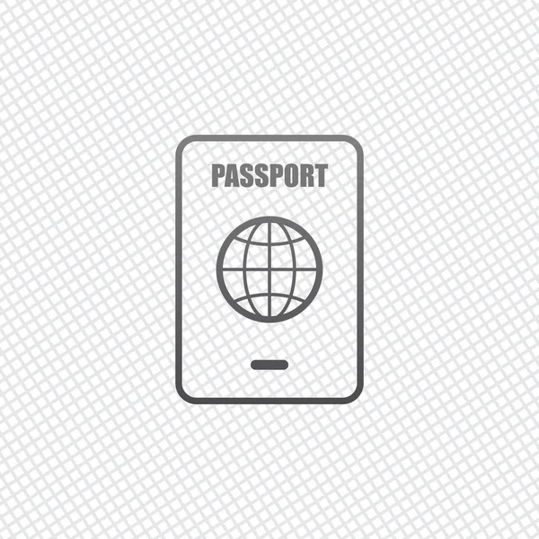 Passaporte Ícone Simples Fundo Grelha —  Vetores de Stock
