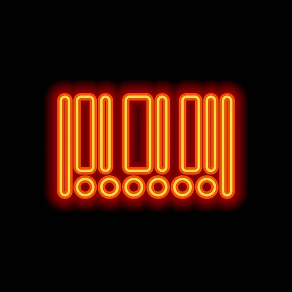 Streckkod Ikonen Cirklar Stället För Siffror Orange Neon Stil Svart — Stock vektor